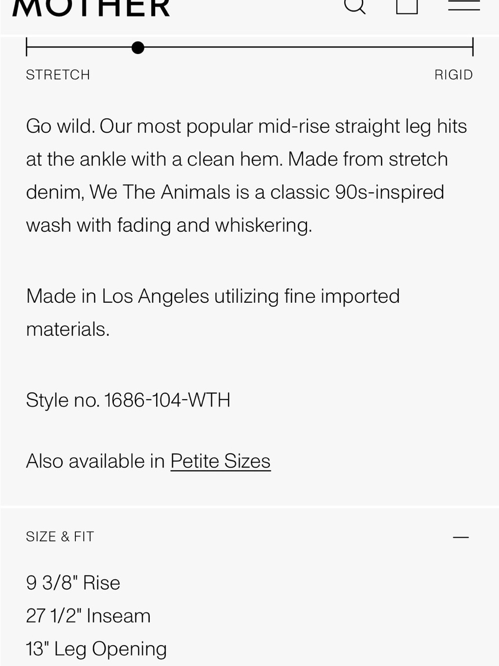 MOTHER Mid-Rise Dazzler - We The Animals - Size 28 - Picture 8 of 8
